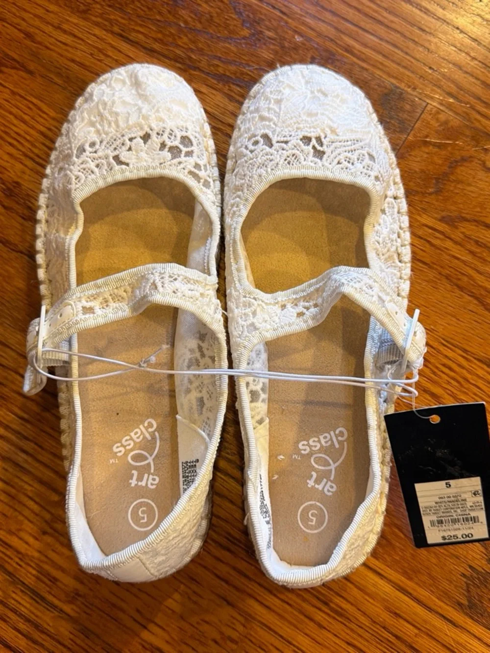 art class White Lace Mary Jane Dress Shoes with Buckle